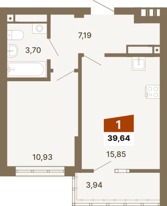Планировка 1-комн.